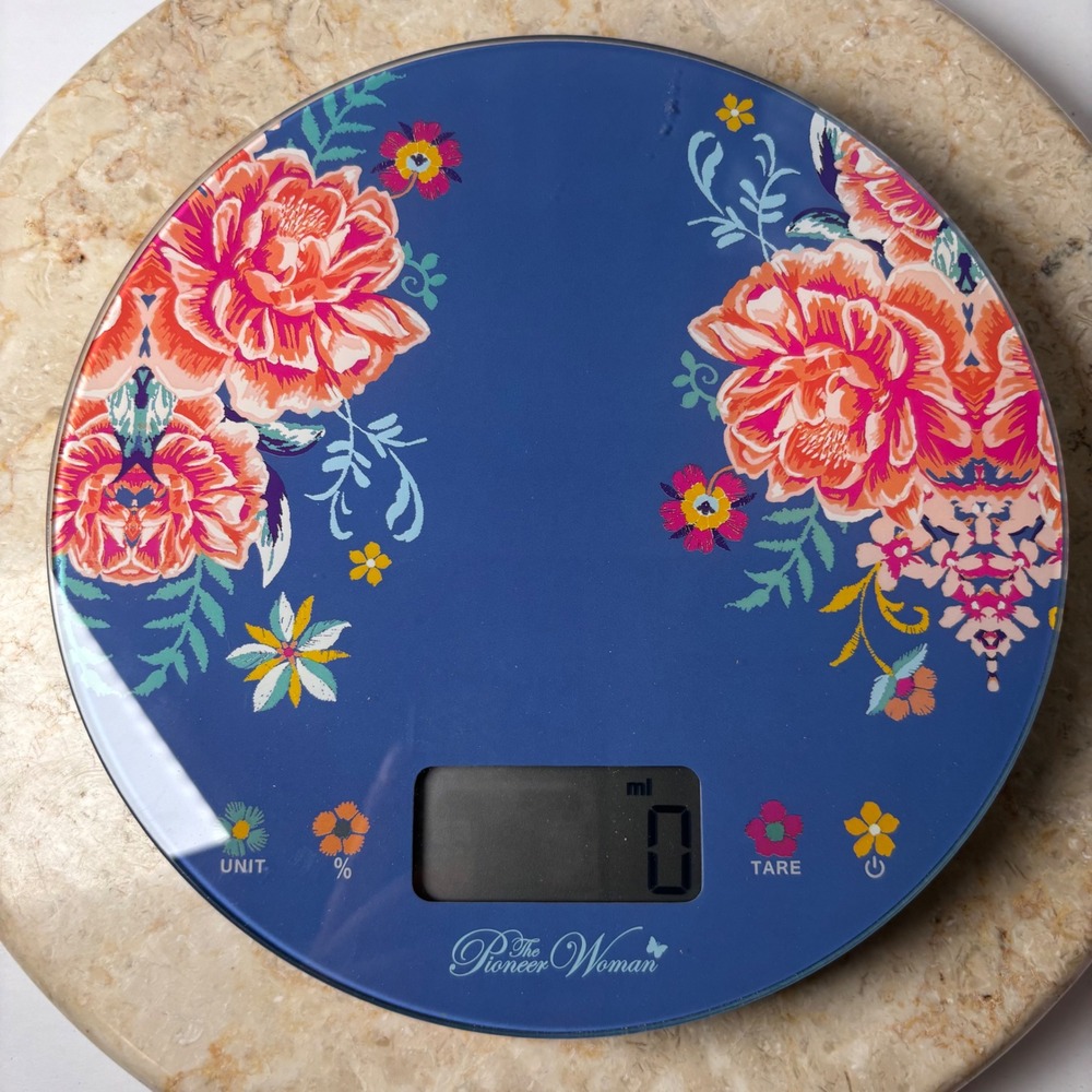 The Pioneer Woman Digital Kitchen‎ Scale Blue Floral 15lb Capacity